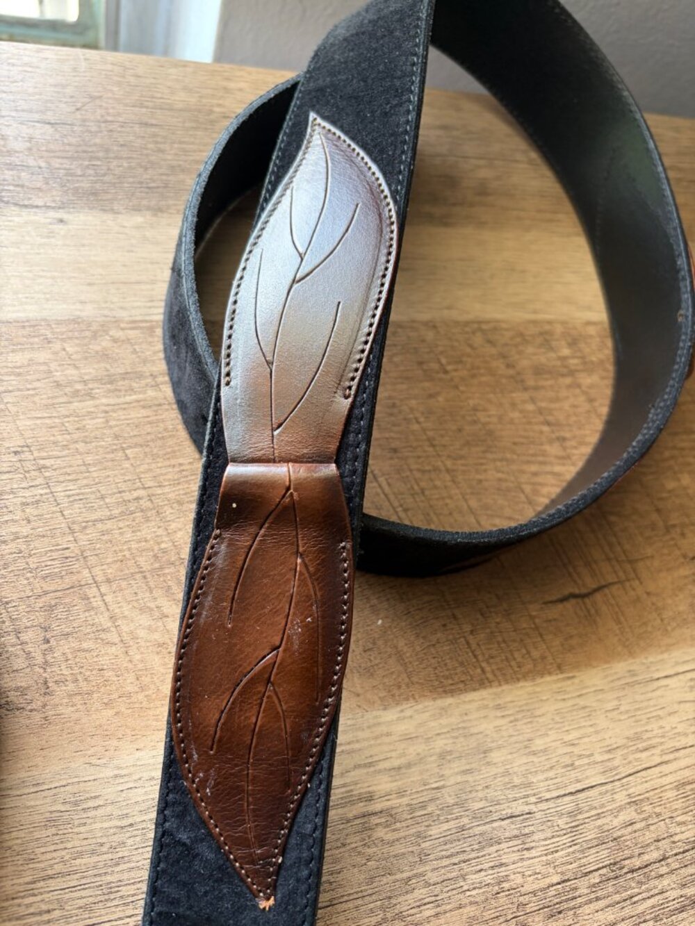 Vintage Linea Pelle Mira K Italian Leather Suede Applique Belt - Woman's Small - Picture 3 of 12